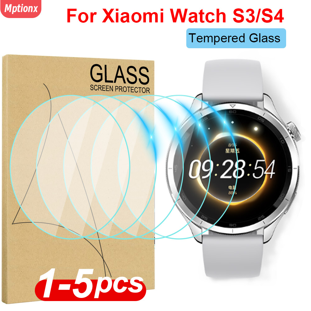 Xiaomi Smartwatch S3 Accessories - กระจกนิรภัยสำหรับเสี่ยวหมี่ มิ วอทช์ เอส 4 สมาร์ทวอทช์ฟิล์มป้องกันหน้าจอป้องกันรอยขีดข่วนสำหรับเสี่ยวหมี่