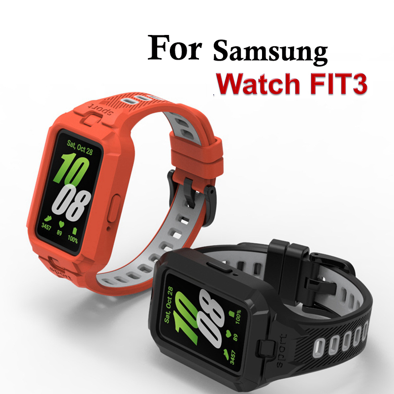 Silicone Band Replacement - สายรัด+เคสสำหรับซัมซุง กาแลคซี่ ฟิต 3 สมาร์ทวอทช์ซิลิโคนเปลี่ยนฝาครอบกันชนสำหรับซัมซุง กาแลคซี่