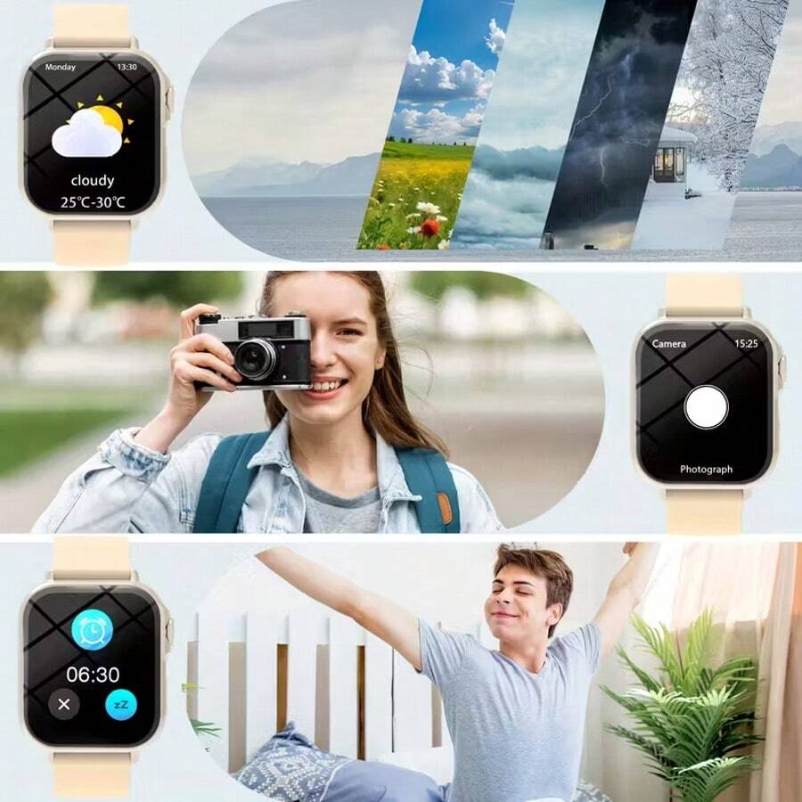 Smartwatch Touch - 1 ชิ้น 2025 สมาร์ทวอทช์พร้อมหน้าจอสัมผัสเต็มรูปแบบ, ไร้สาย, การโทรและการส่งข้อความ,