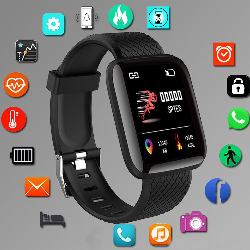 Android Smartwatch Accessories - กีฬาSmartwatchสร้อยข้อมือฟิตเนสการควบคุมเพลงผู้หญิงผู้ชายนาฬิกาสมาร์ทสําหรับAndroid Bluetoothนาฬิกาดิจิตอลนาฬิกาปลุกสภาพอากาศ