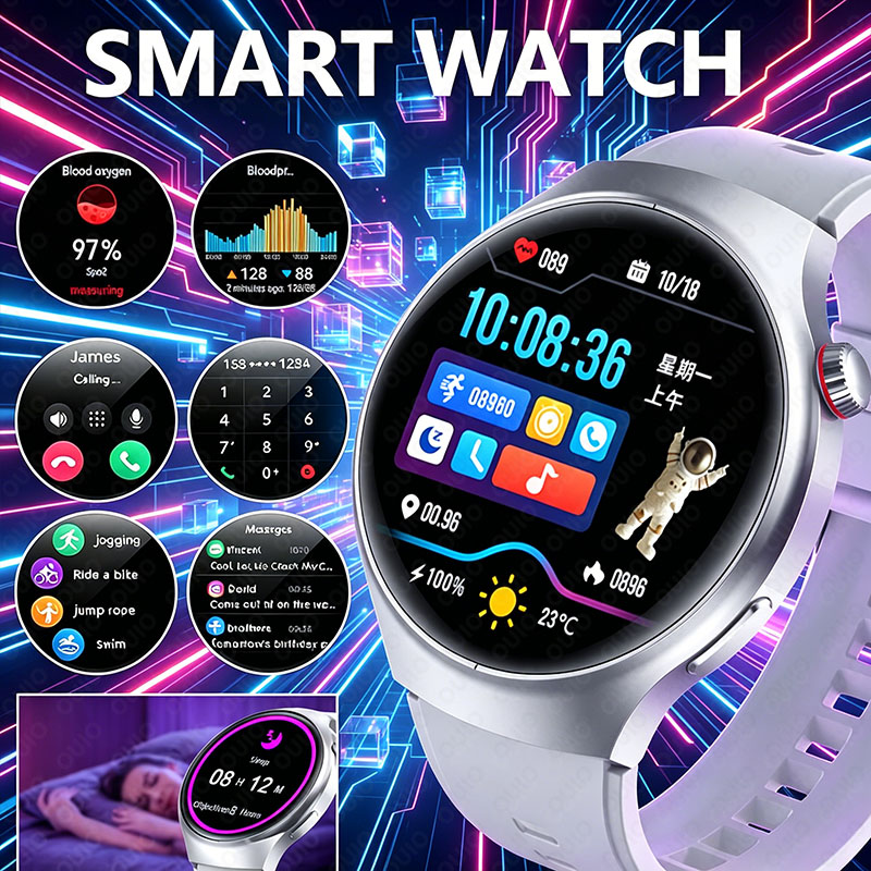 Smartwatch M Active - 2026 สมาร์ทวอทช์โหมดมัลติสปอร์ต โทรผ่านบลูทูธ การตรวจสอบสุขภาพ อัตราการเต้นของหัวใจ การนอนหลับ