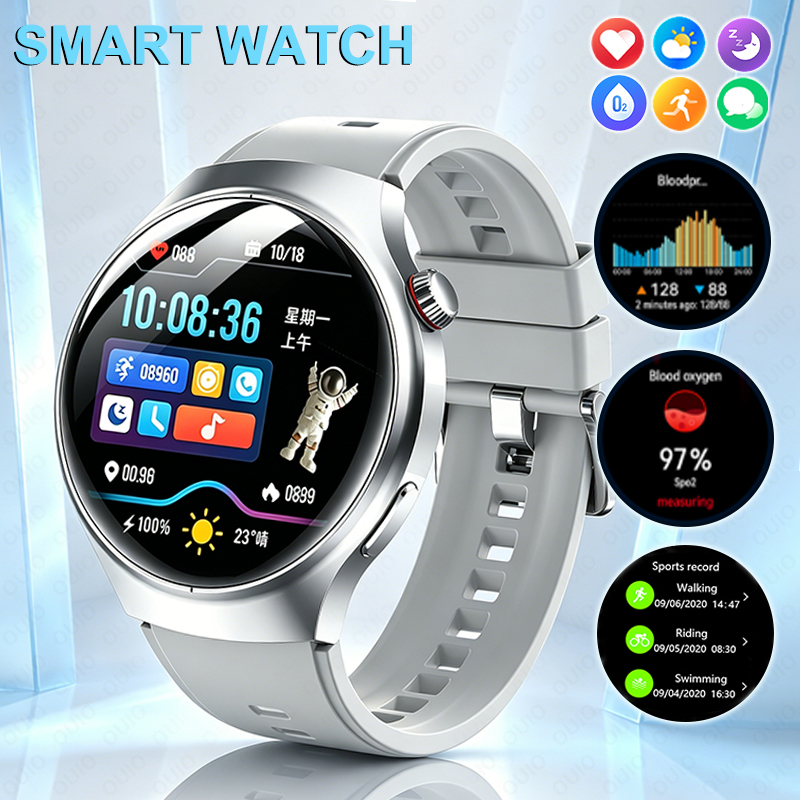 Smartwatch M Active - ใหม่สมาร์ทวอทช์สำหรับผู้ชายหน้าจอ HD อัตราการเต้นของหัวใจ ออกซิเจนในเลือด ระบบสั่งงานด้วยเสียง ข้อมูลการแจ้งเตือน