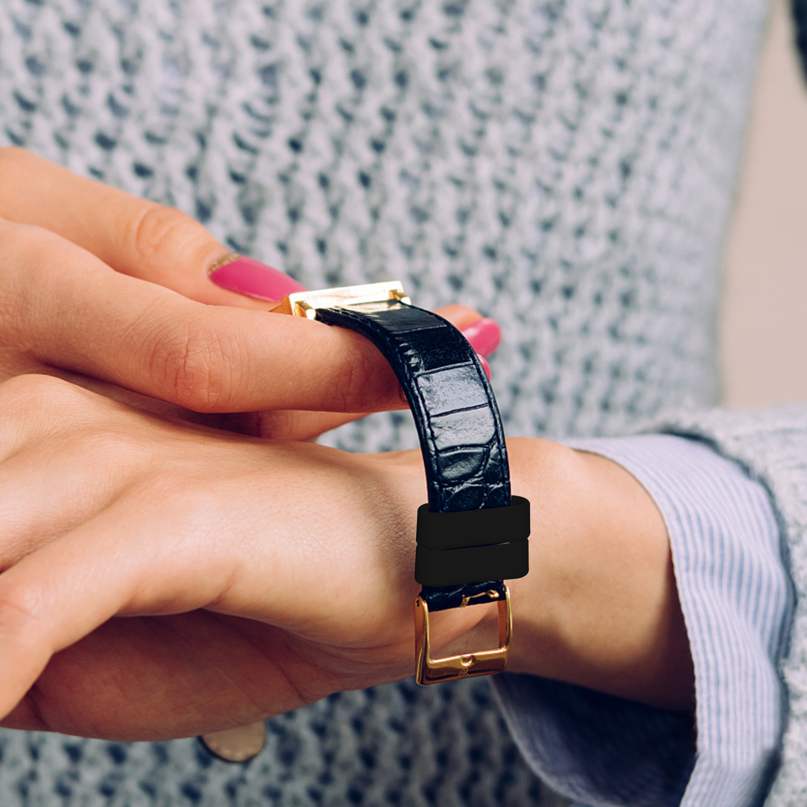 Silicone Band Replacement - 24 ชิ้น ห่วงล็อคสายนาฬิกา ห่วงยึดสายนาฬิกา ตัวล็อคสายรัดข้อมือ ห่วงยึดสายนาฬิกา