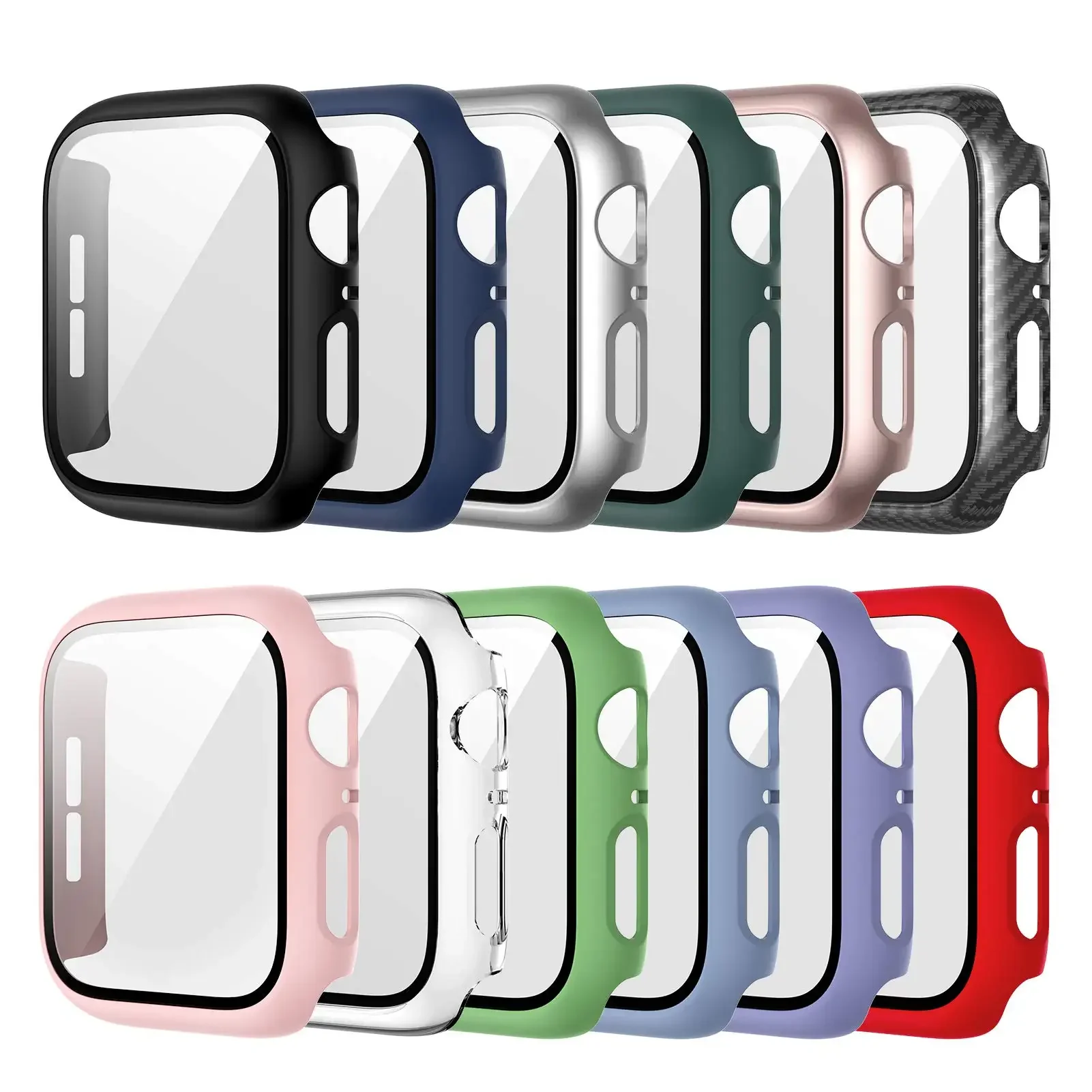 Apple Smartwatch Accessories - กระจกนิรภัย + ฝาครอบสําหรับ Apple Watch 9