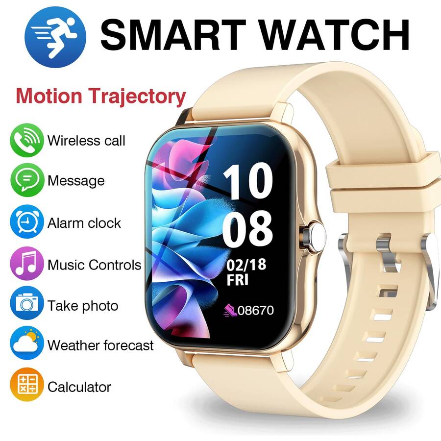 Smartwatch Touch - สมาร์ทวอทช์พร้อมฟังก์ชันโทรไร้สาย - รับสาย/ปฏิเสธสาย, โหมดกีฬามากกว่า 100 โหมด,