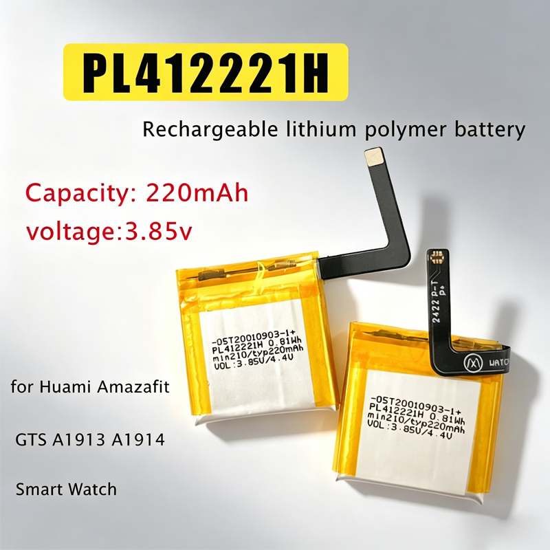 Smartwatch A1914 - แบตเตอรี่แบบชาร์จได้ PL412221H 220mAh 3.85V แบตเตอรี่ลิเธียมโพลิเมอร์ทดแทนสำหรับนาฬิกาอัจฉริยะ Huami