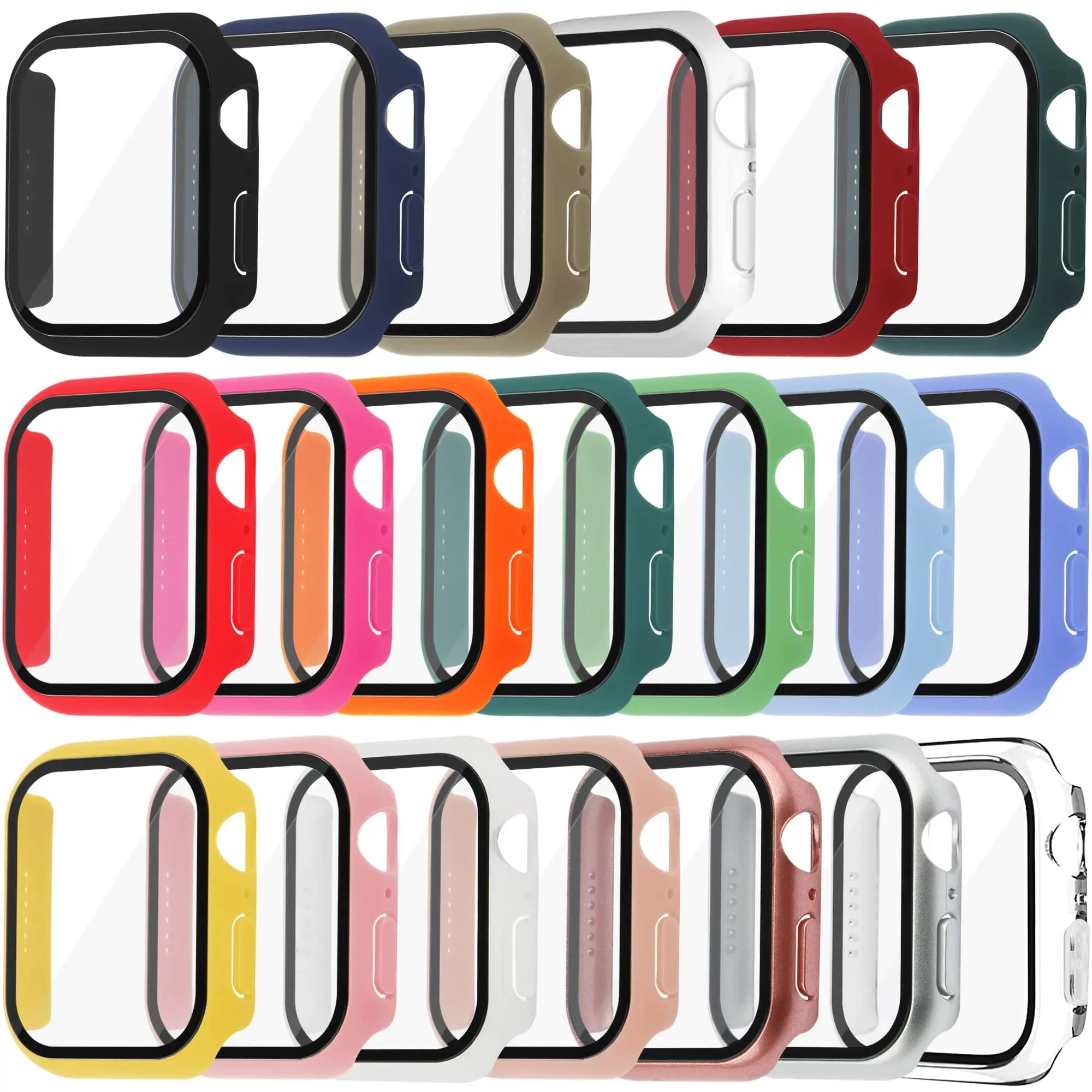 Apple Smartwatch Accessories - กระจกนิรภัย + ฝาครอบสําหรับ Apple Watch Case