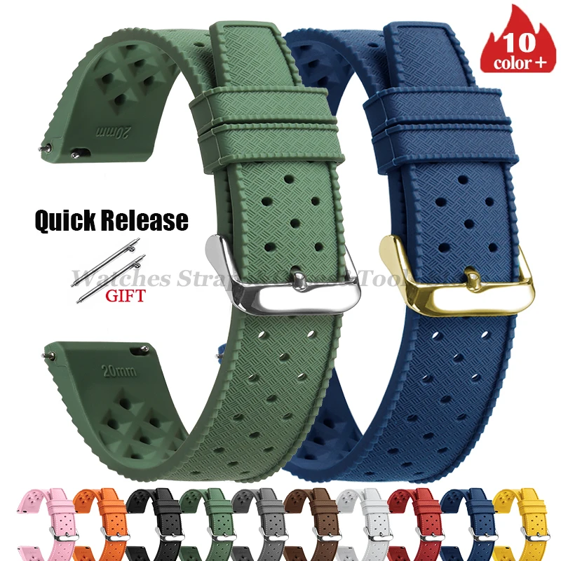 Fossil Smartwatch Accessories - Tropic สายนาฬิกาซิลิโคน 18/20 มม.22 มม.สําหรับ Seiko