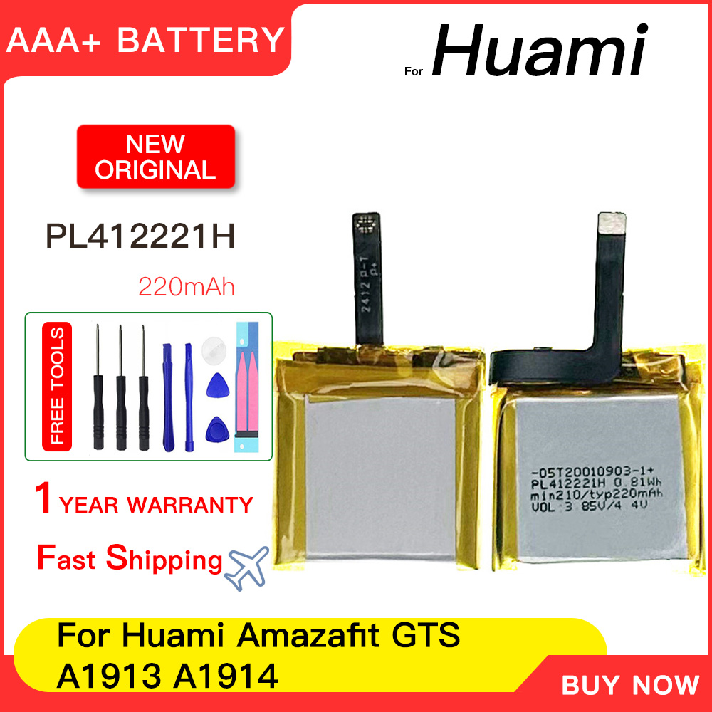 Smartwatch A1914 - 100% ของแท้ 220mAh PL412221H แบตเตอรี่ใหม่สำหรับ Huami