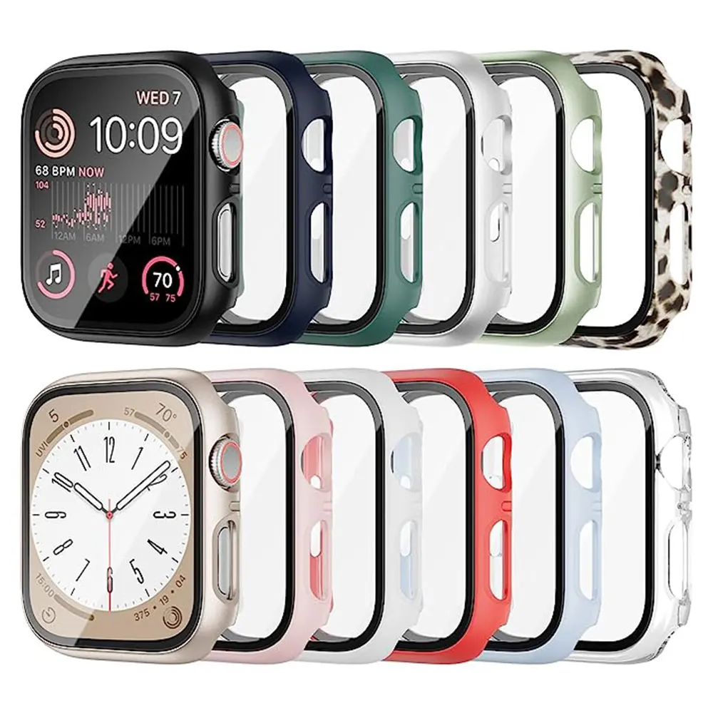 Smartwatch Band Accessories - กระจก + ปลอกสำหรับเคส Apple Watch, เคสป้องกันหน้าจอ42-38-41mm