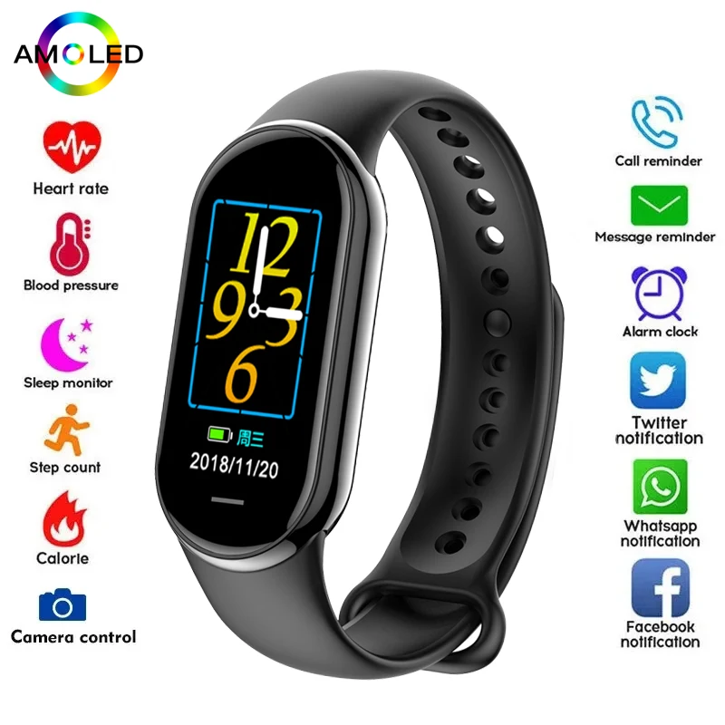 Android Smartwatch Accessories - สมาร์ทวอทช์รุ่นใหม่ M8 ขนาดเล็ก สำหรับผู้ชายและผู้หญิง วัดอัตราการเต้นของหัวใจ ติดตามการออกกำลังกาย