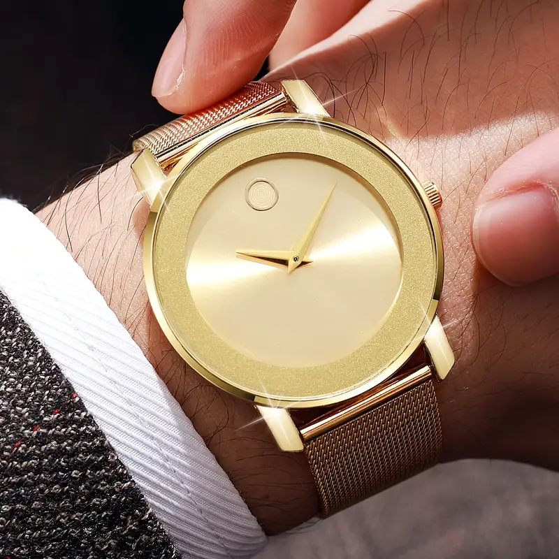 Smartwatch Touch - นาฬิกาข้อมือผู้ชายสายตาข่ายบางเฉียบรุ่นใหม่ แฟชั่นมินิมอล นาฬิกาควอตซ์ลำลองสำหรับธุรกิจ