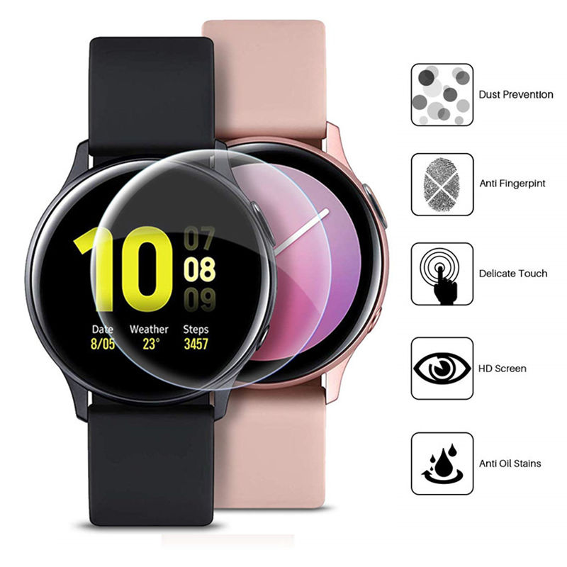 Samsung Smartwatch Accessories - ฟิล์มป้องกันเต็มรูปแบบ2ชิ้นสำหรับ Samsung Galaxy Watch Active 2ชิ้น3D