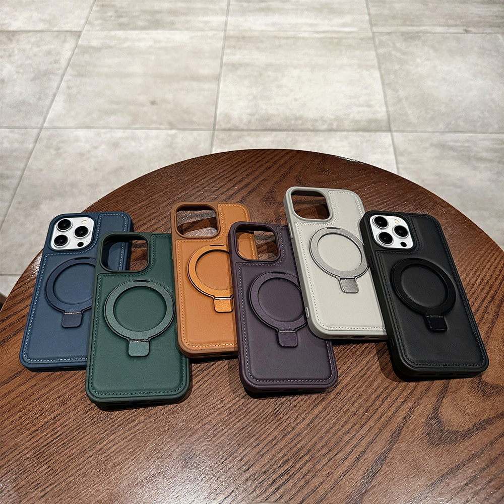 Magnetic Charging Stand - เคสหนัง PU แบบแม่เหล็กสำหรับ Apple iPhone 17