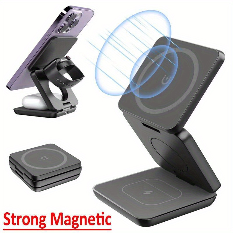 พับ 3 in 1 Fast Wireless Charg - Watch Charger Cable บทวิจารณ์และราคา