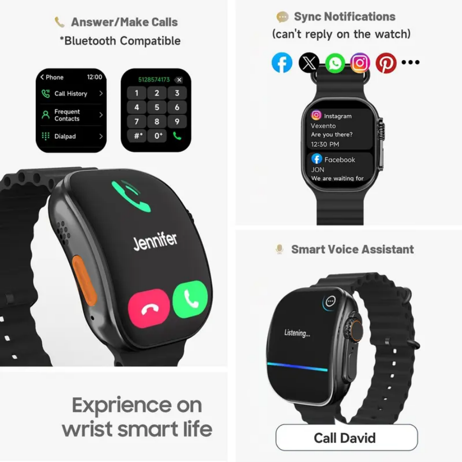 สมาร์ทวอทช์สำหรับผู้ชายและผู้ห - Android Smartwatch Accessories บทวิจารณ์และราคา