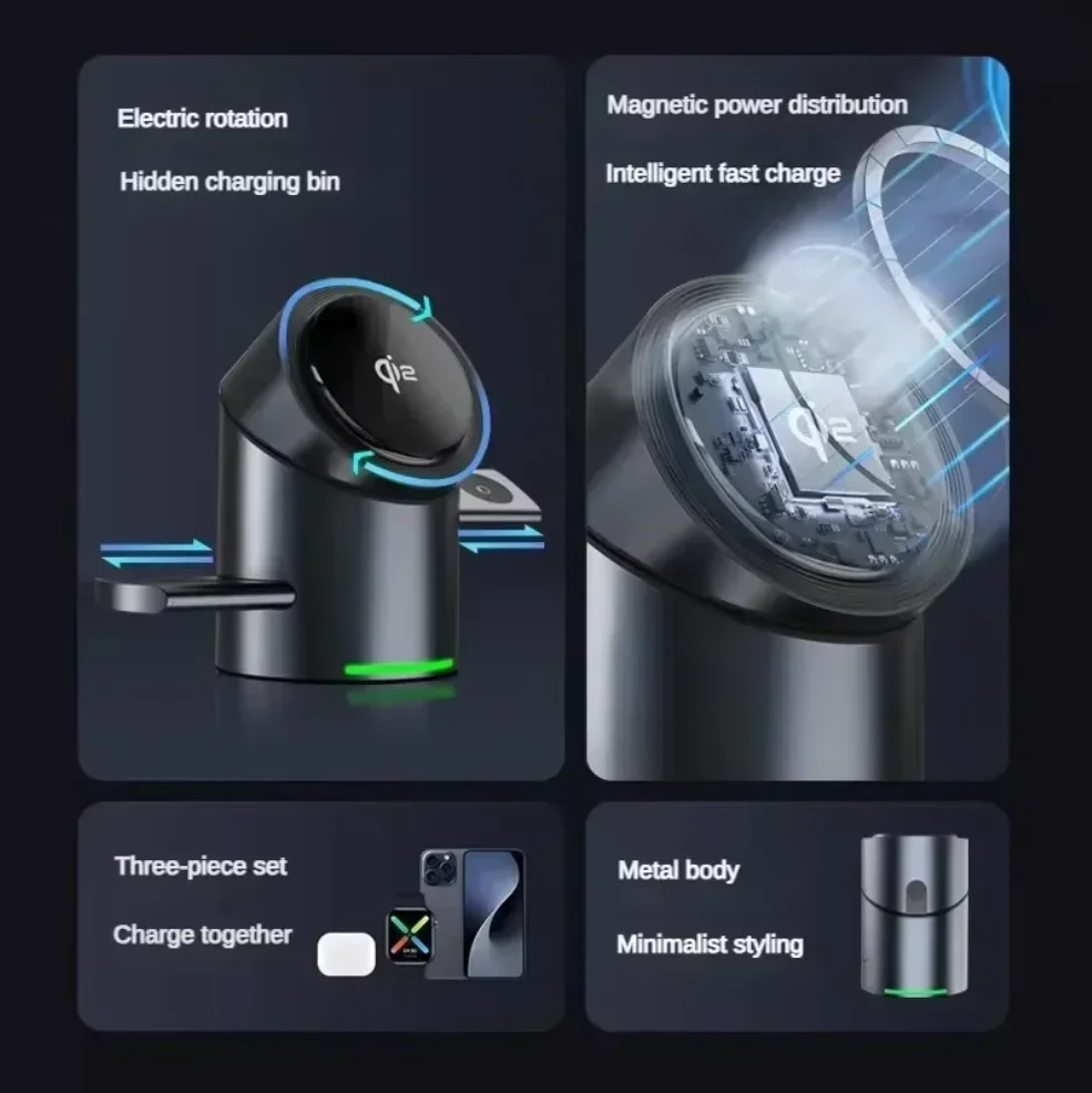 แท่นชาร์จไร้สายแม่เหล็ก 3in1 ร - Smartwatch Touch บทวิจารณ์และราคา