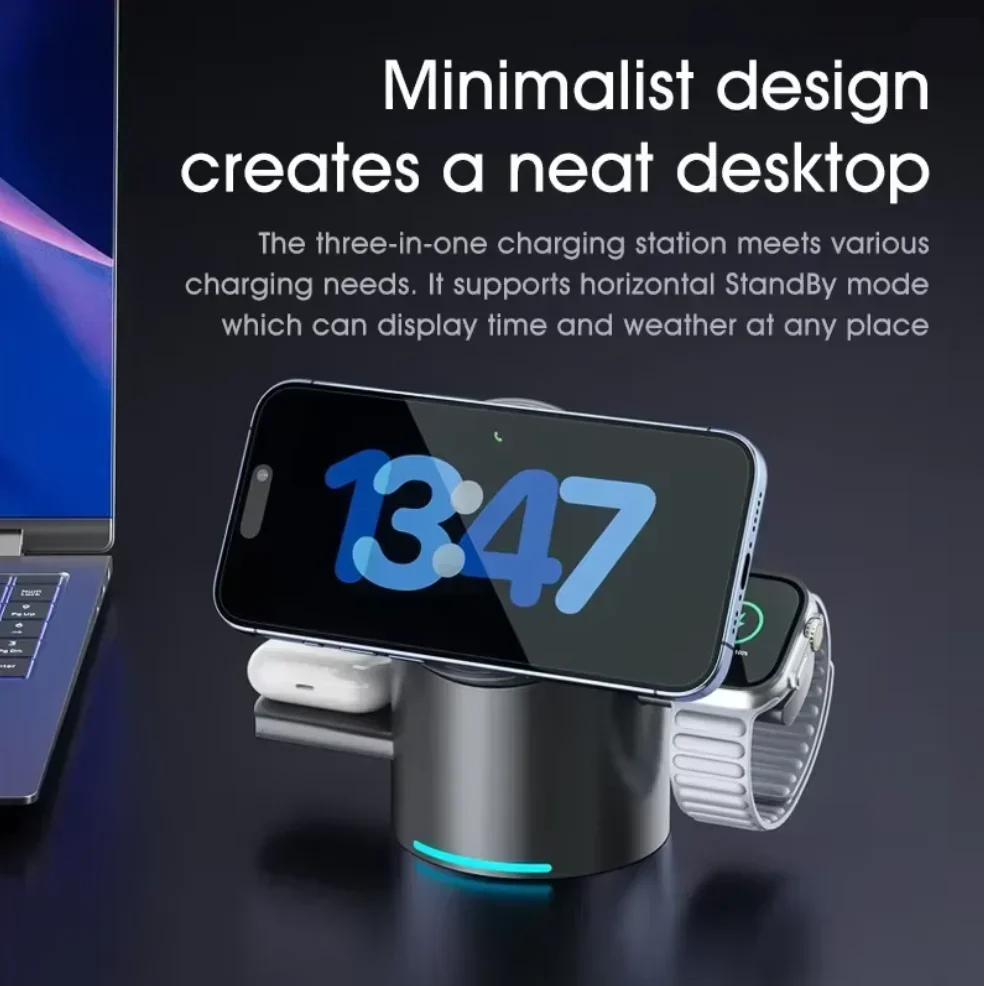 แท่นชาร์จไร้สายแม่เหล็ก 3in1 ร - Smartwatch Touch บทวิจารณ์และราคา