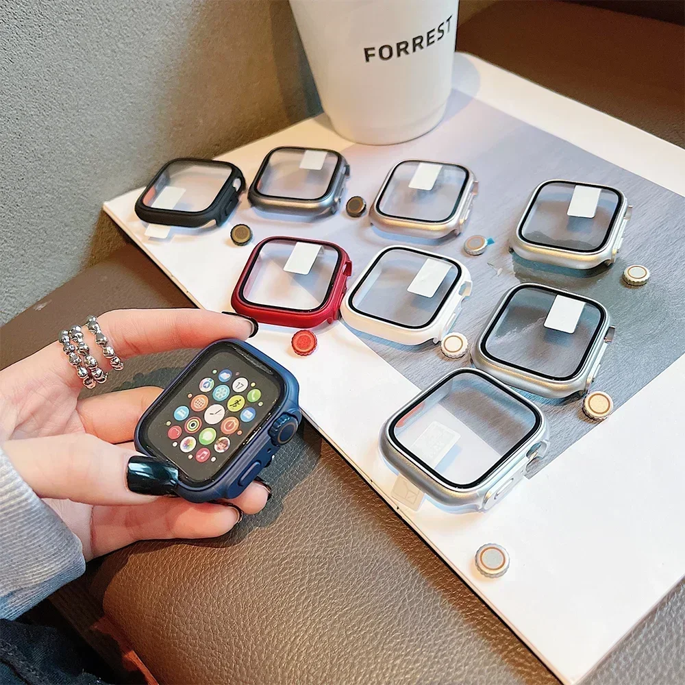 เคสกระจกนิรภัย + ฝาครอบสำหรับน - Apple Smartwatch Accessories บทวิจารณ์และราคา