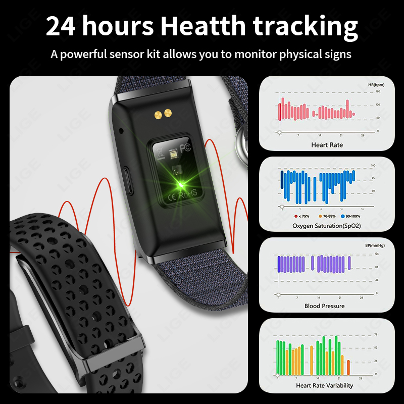 LIGE สมาร์ทวอท์ช Heart Rate เค - Android Smartwatch Accessories บทวิจารณ์และราคา