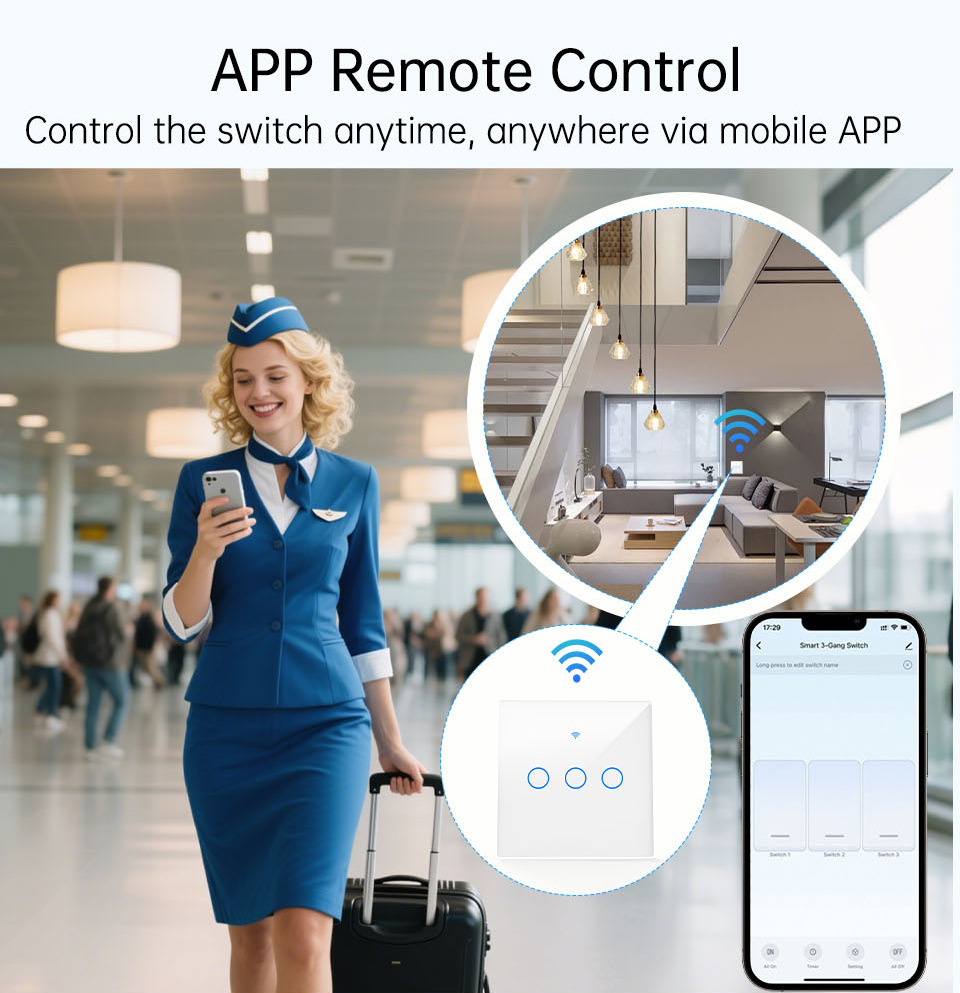 สวิตช์ไฟติดผนังแบบสัมผัส WiFi  - Smart Accessories บทวิจารณ์และราคา