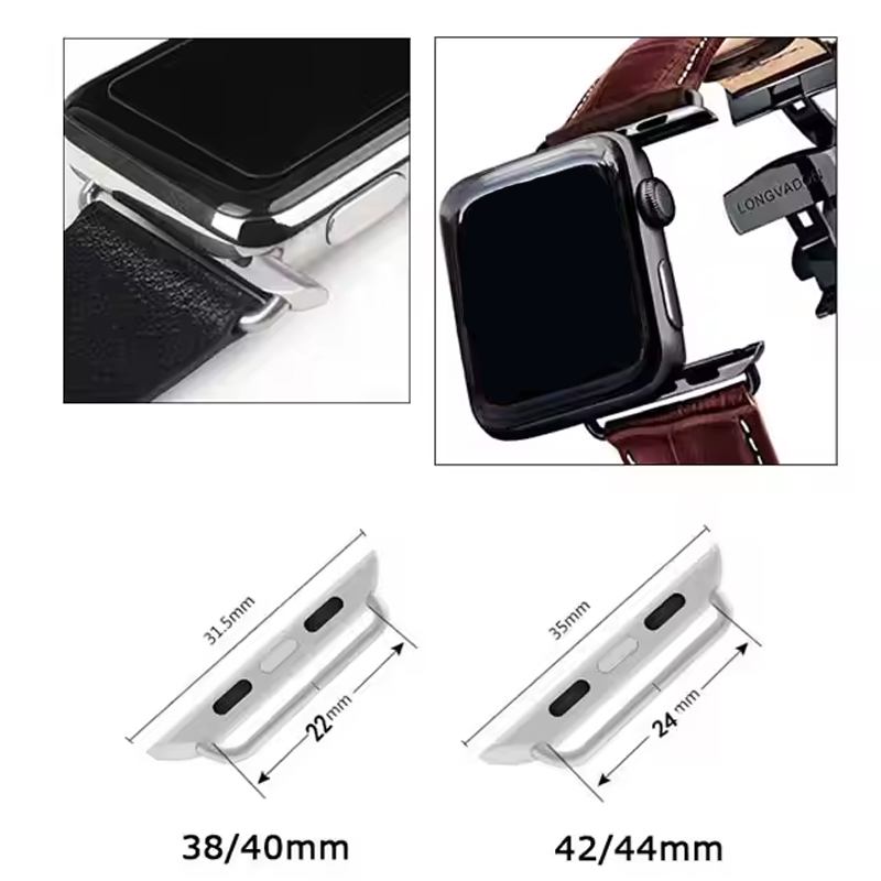 2pcs สแตนเลสสตีลอะแดปเตอร์สําห - Apple Smartwatch Accessories บทวิจารณ์และราคา