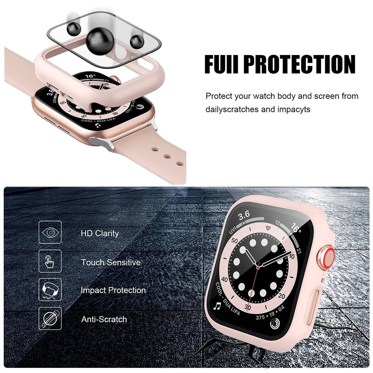 กระจกนิรภัย + ฝาครอบสําหรับ Ap - Apple Smartwatch Accessories บทวิจารณ์และราคา