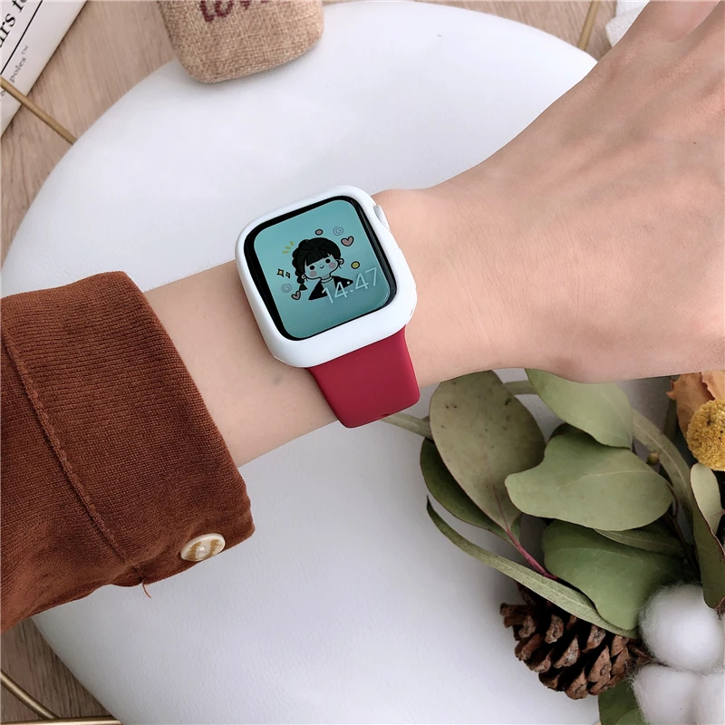 กระจก + ปลอกสำหรับเคส Apple Wa - Smartwatch Band Accessories บทวิจารณ์และราคา