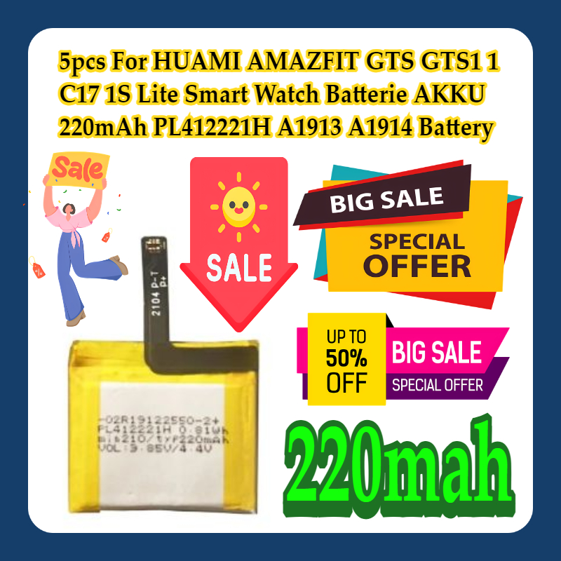 5pcs สําหรับ HUAMI AMAZFIT GTS - Smartwatch A1914 บทวิจารณ์และราคา