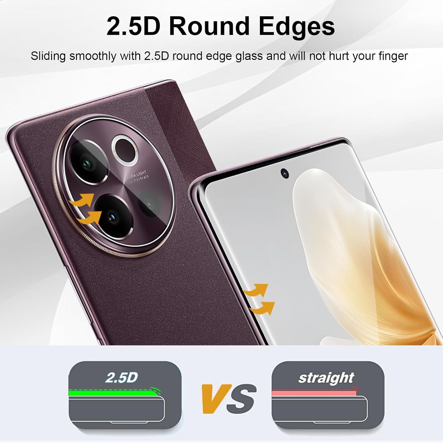 3D โค้ง 9H กระจกนิรภัยสําหรับ  - Vivo V40 บทวิจารณ์และราคา